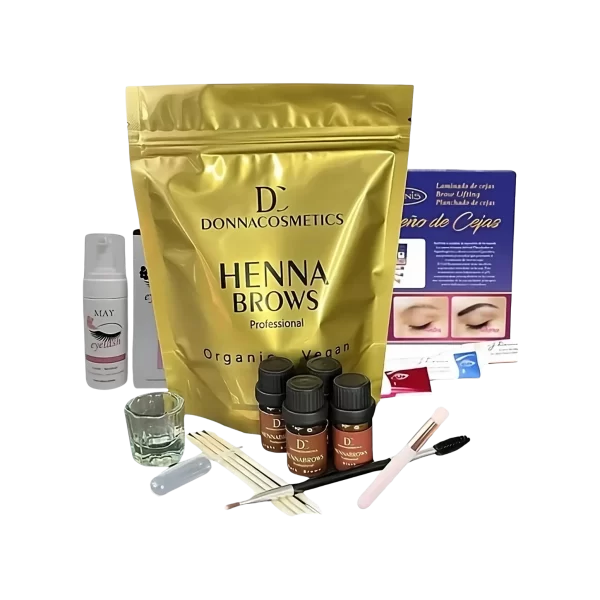 Henna Kit Brown Para Cejas + Laminado (4 Tonos)